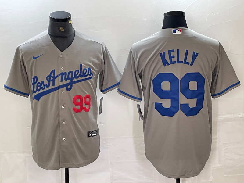 Men's Los Angeles Dodgers Joe Kelly #99 Gray Jersey